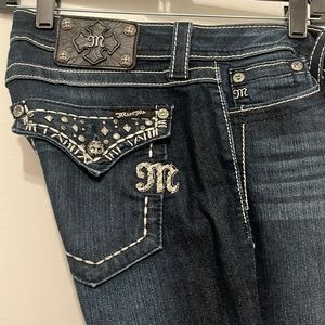Miss Me JE5397TX-29-Straight-Designed Exclusively For Buckle-Blue Jeans